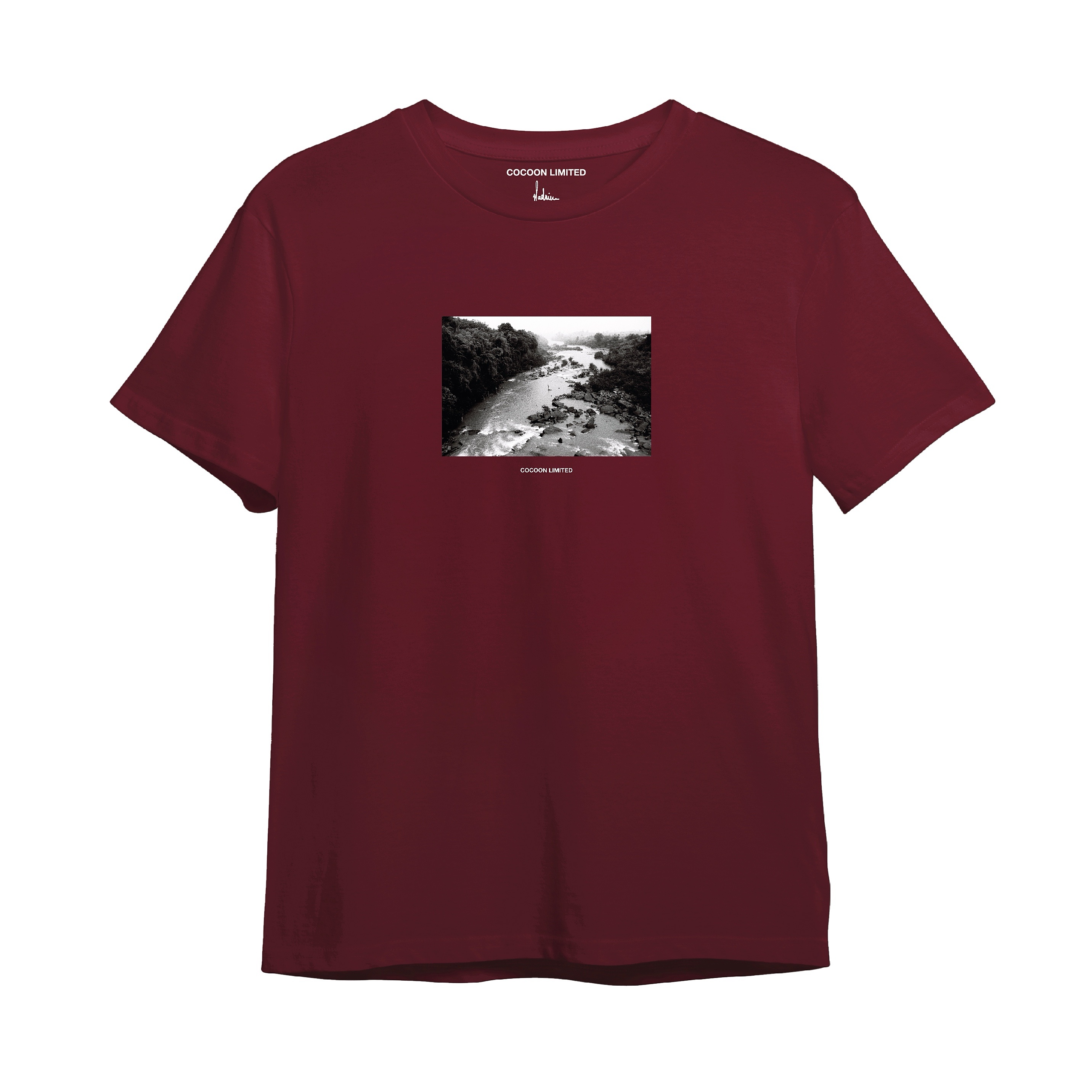 Hadrien's Photographic Series - Monks in a River / Burgundy Red